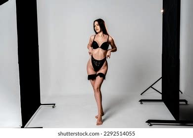 Sexy Girl Black Lingerie Posing Studio Stock Photo Shutterstock