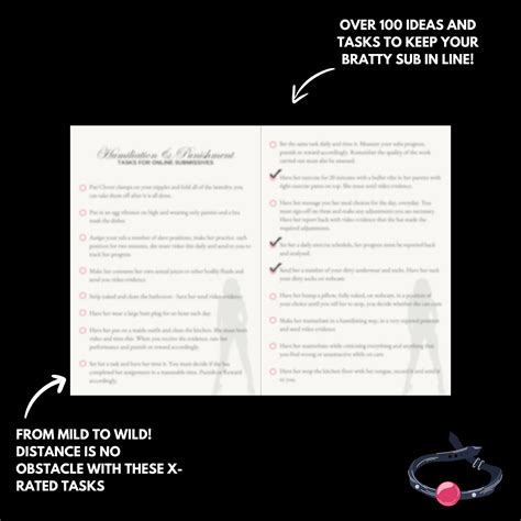 Online Submissive Task List - BDSM Rules & Activities (digital Download