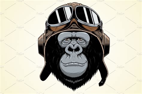 Funny Gorilla Head Masterbundles