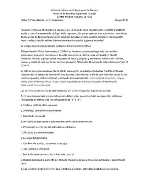Trastorno Disfórico Premenstrual Angélica Mena Udocz