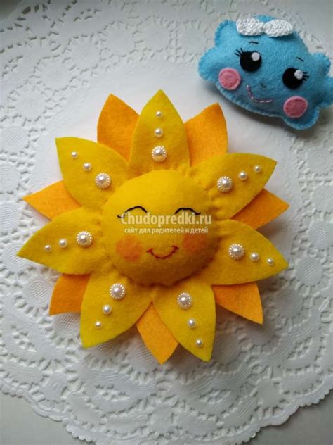 Красивое объемное солнышко из фетра. Пошаговый мастер-класс с фото ...