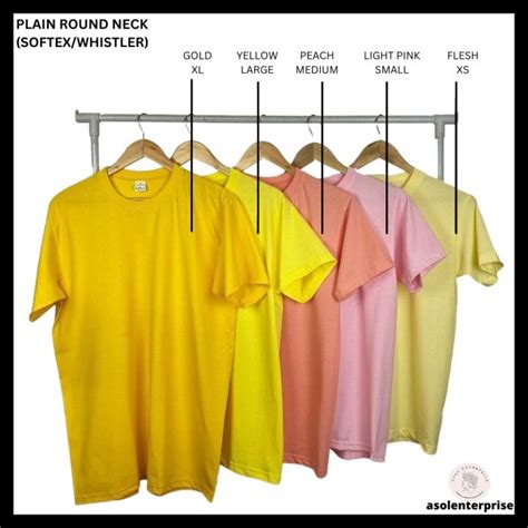 Adult Plain Round Neck Shirt Softex Whistler Unisex Gold Yellow