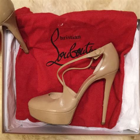 Christian Louboutin Platform Borghese Pumps Nude Gem