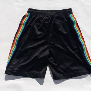 Pride Shorts Rainbow Stripe Shorts Gay Pride Shorts Gay Mesh Mens Shorts Mesh Gay Pride Shorts