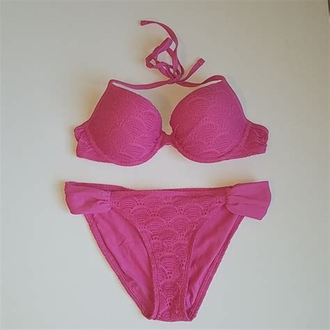 Aerie Swim Aerie Swim Barbie Pink Swim Set Bridget Top C Swim Bikini Bottom M Nwot Poshmark