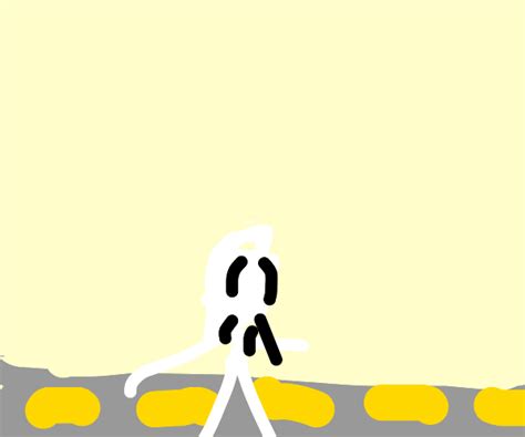 Skeleton Crossing The Highway Drawception