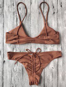 Spaghetti Straps Padded Bikini Set In DARK AUBURN ZAFUL 2025