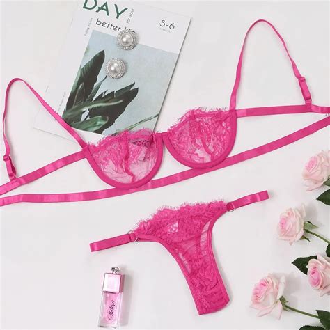 Ellolace Underwear Set Sexy Lingerie Transparent Women S Bra Underwire Bra Set Lace Underwear