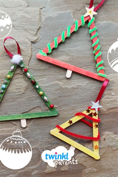 Lollipop Stick Christmas Tree Craft Instructions | Christmas ornament ...