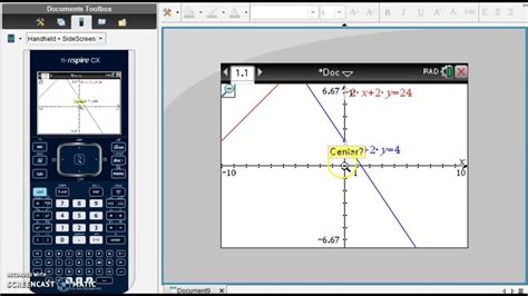 Ti Nspire Solving A System Of Equations Using The Graph Youtube