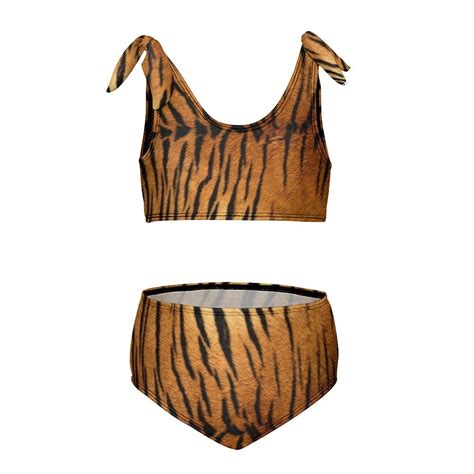 Tiger Skin Texture Girl S Piece Bikini Set Beach Sport Swimsuit Swimwear Y Cm Walmart