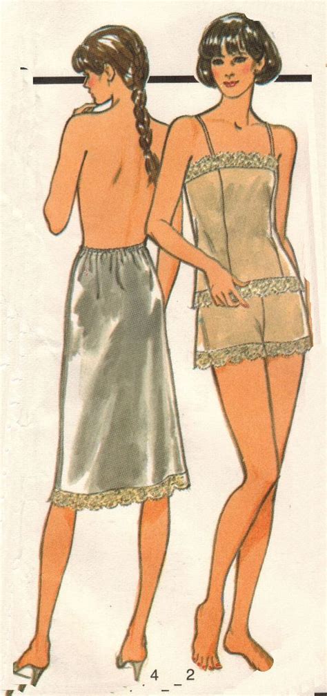 Vtg Misses Lingerie Slip Camisole Panties Culotte Waist Slip Sew Pattern Women