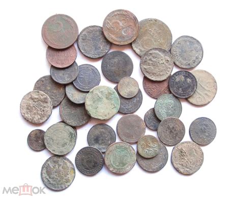 Медные монеты Российской Империи (34 шт.). Копаные, из земли! На чистку ...