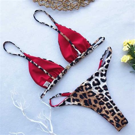 Micro High Cut Bikini Women Leopard Bandage Push Up Swimsuit Sexy Bathing Suit Padded Thong