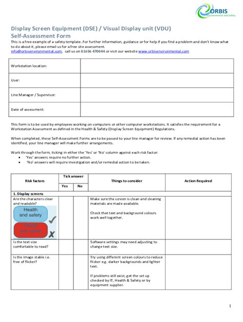 Fillable Online DSE Self Assessment Form Checklist Fax Email Print