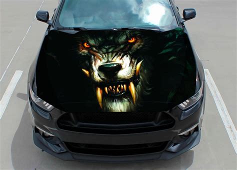 Car Hood Decal Wolf Vinyl Sticker Graphic Wrap Decal Etsy