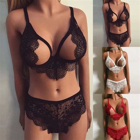 Pcs Femmes Lingerie Corset Dentelle Bandage Push Up Soutien Gorge