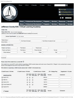 Fillable Online JCESC VLA Enrollment Form Fax Email Print PdfFiller