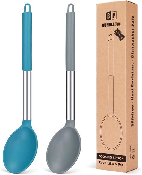 Amazon Pcs Silicone Mixing Spoons Nonstick Heat Resistant