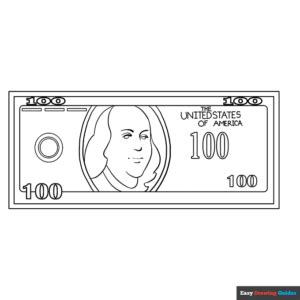 Dollar Bill Coloring Page | Easy Drawing Guides