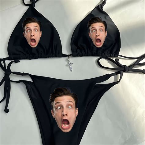 Custom Face Bikini Personalized Photo Women S Swimsuit Custom Face Bathing Suit Anniversary