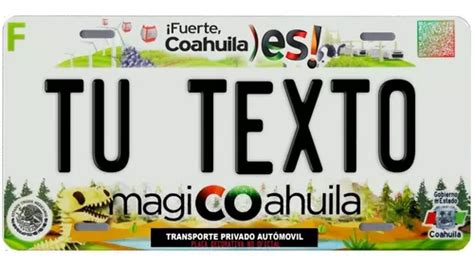 Placas Para Auto Personalizadas Coahuila Meses sin interés