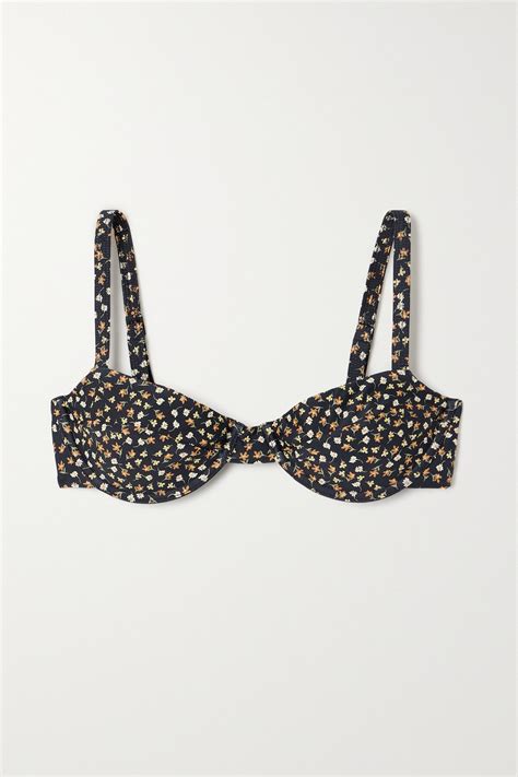 Matteau Net Sustain Floral Print Recycled Bikini Top Multi Editorialist