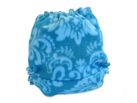 Cloth Diaper Cover Os Fleece Flowers Swirly Blue Etsy