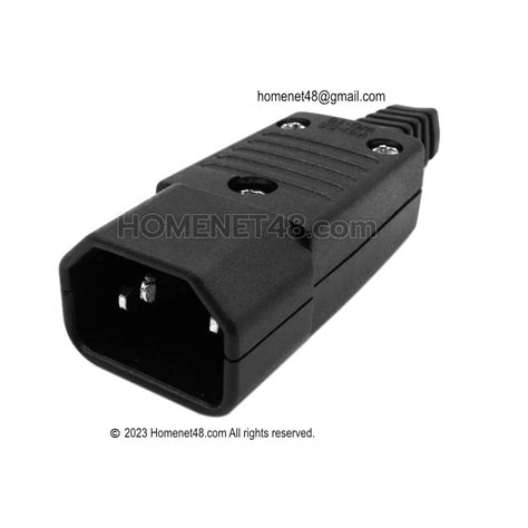 3 Pin Iec 320 C14 Male Power Plug For Self Wiring Homenet48
