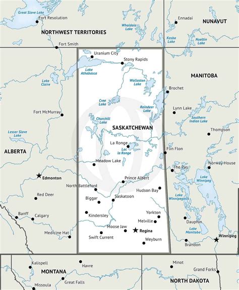 Stock Vector Map of Saskatchewan | One Stop Map