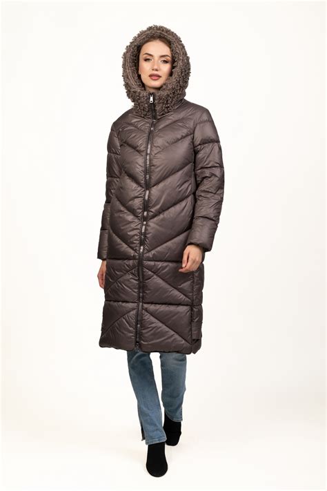 Біопуховик з декором на спині - Світ Шкіри та Хутра