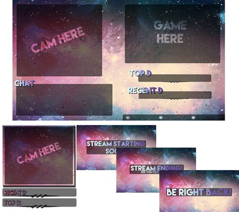 Galaxy Twitchy Free Overlay Package By Ariceas On Deviantart