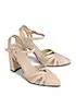 Paradox London Kimora Nude Block Heel Ankle Strap Pointed Court Shoes Kaleidoscope