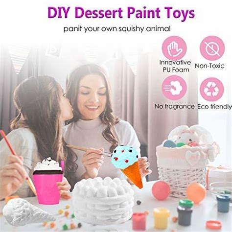 Diy Postre Paint Your Own Squishies Kit Para Niños Slo Cuotas sin