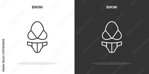 Bikini Line Icon Simple Outline Style Bikini Linear Sign Vector Illustration Isolated On White