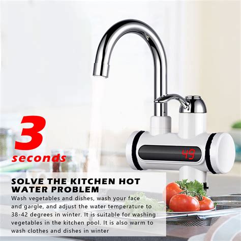 Local Delivery 220V 3sec Instant Tankless Electric Hot Water Faucet With LED Digital Display