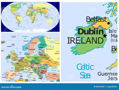 Irlanda Mapa Mundi - Irlanda y mundo stock de ilustración. Ilustración de rusia - 83437801
