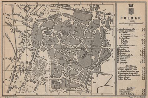 colmar town city plan haut rhin alsace france kolmar colmer carte  map