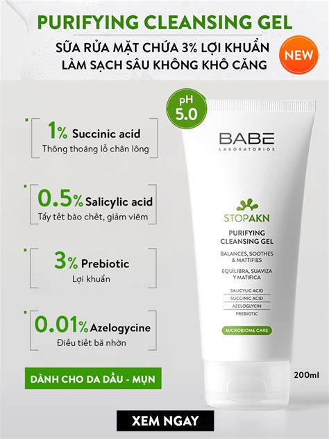 S A R A M T Babe Stop Akn Purifying Cleansing Gel Cho Da D U M N Ml