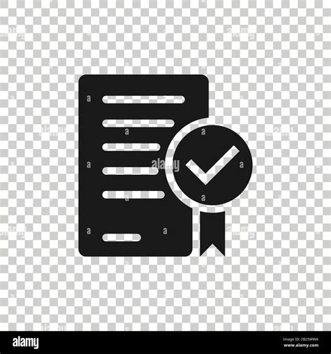 Approved Document Icon In Flat Style Authorize Vector Illustration On