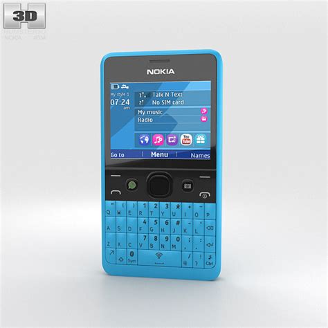 Nokia Asha 210 Cyan 3D model - Download Phones on 3DModels.org