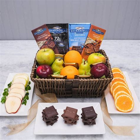 Heavenly Fruit and Chocolate Gift Basket | Chocolate gifts basket ...