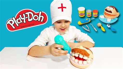 МИСТЕР ЗУБАСТИК лечит зубы! Играем в стоматолога с Play Doh/Пластелин ...