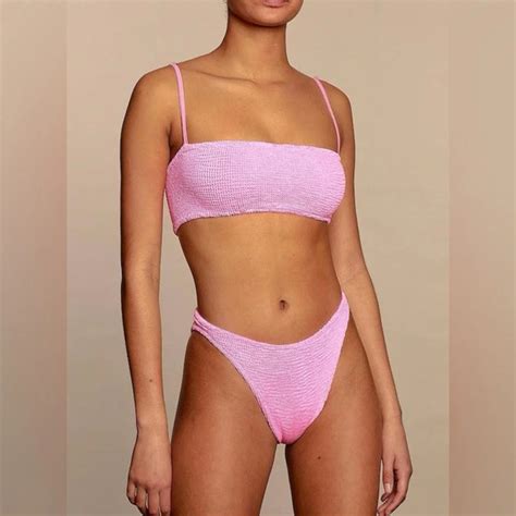 Hunza G Swim Nwt Hunza G Gigi Bubblegum Pink Bikini Set Swimsuit