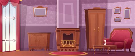 Vintage Furniture Old Style Interior Items Vector Image