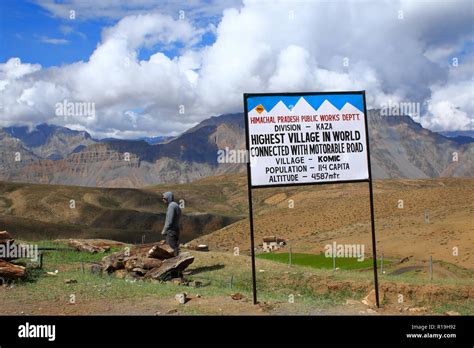 Worlds Highest Village Komic Spiti Valley Stock Photo Alamy