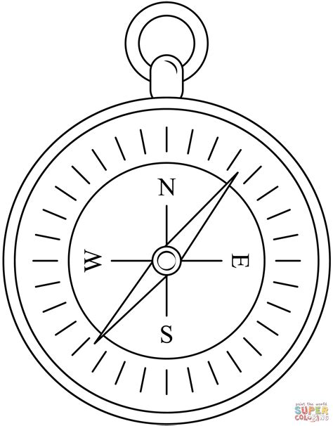 Compass Coloring Page Free Printable Coloring Pages