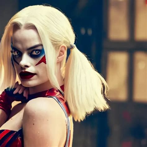 Margot Robbie As Real Life Harley Quinn Cinematic Stable Diffusion