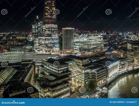 London at Night, an Aerial View on UK Capital Stock Image - Image of business, cathedral: 262106955