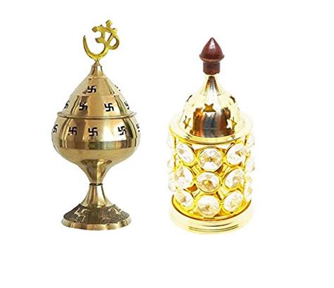 Buy De Ultimate Combo Of Crystal Akhand Diya Decorative Brass Oil Lamp